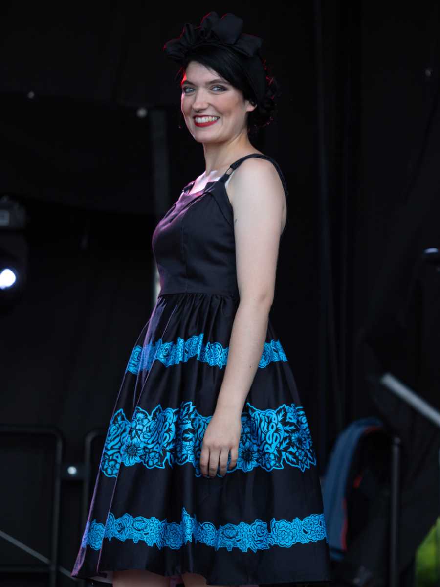 Rockin Bettie Kleid Flora Border Swing Dress