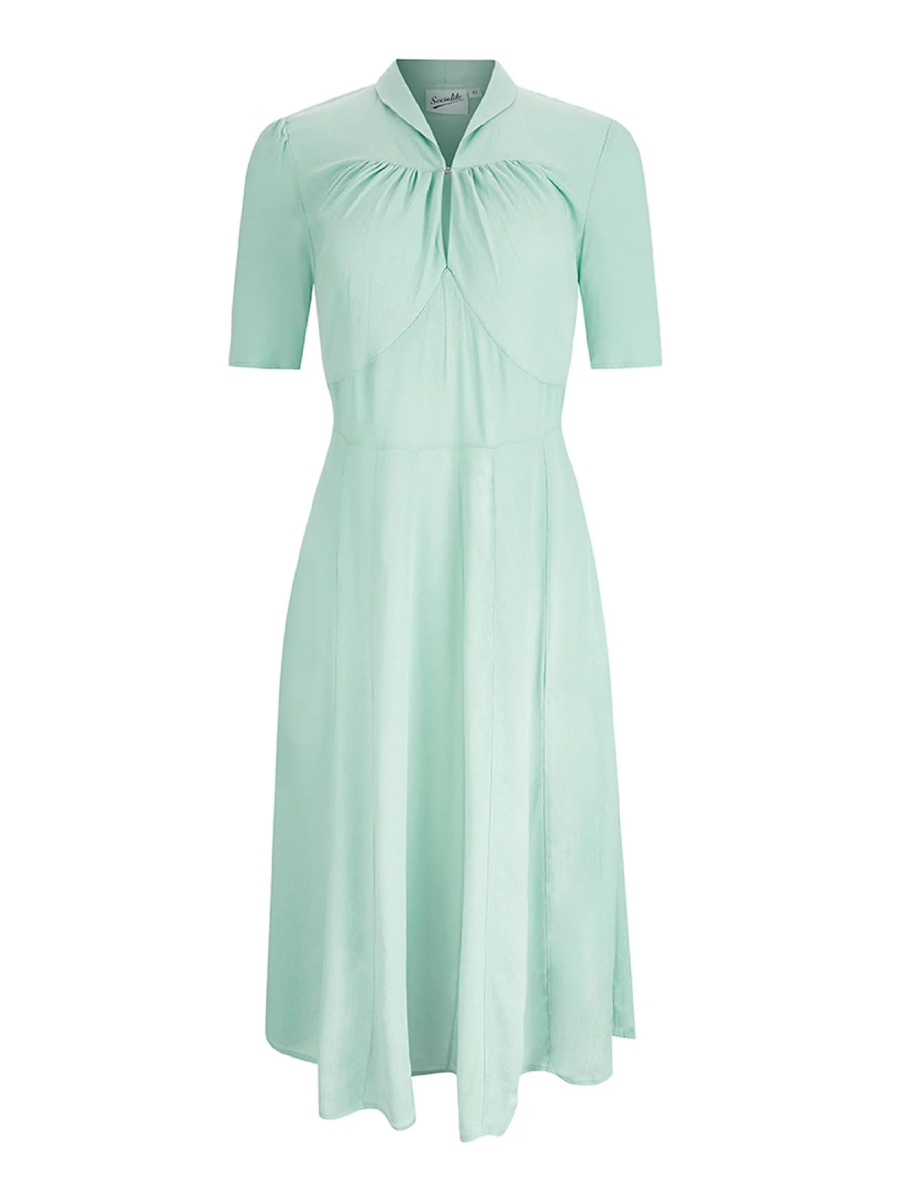 Revival Vintage Kleid Matinee Crepe Dress Pistachio hellgrün